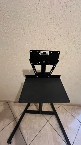 Suporte de TV de Chão com Base em H e Prateleira - Como Novo