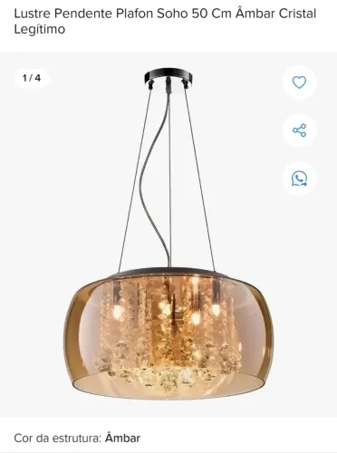 Lustre Ambar Cristais 50