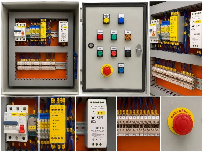 Painel Elétrico Industrial de Comando 24V Completo - Ideal para Automação e Máquinas NR12
