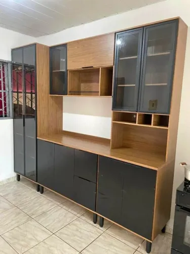 Armário de Cozinha Completo 100% MDF com Balcão 1,20m (Novo) Entrega Grátis!