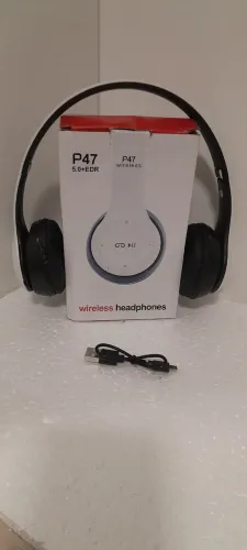 Fone Headphone Sem Fio P47 Bluetooth 5.0 - Rádio FM e Cartão SD (Novo)