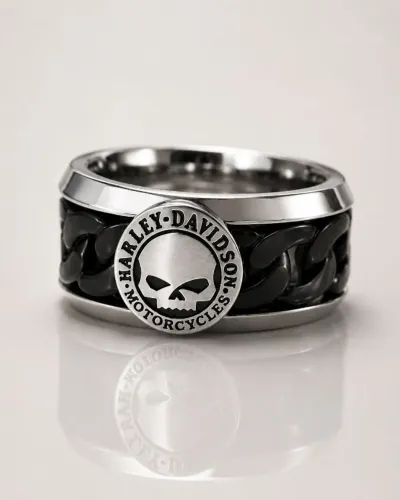 Anel Harley-Davidson Original | Aço | Tamanho 24 | Seminovo