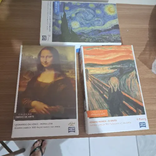 Kit 3 Quebra Cabeça Puzzle Obras de Arte 500 peças cada Total 1500 pçs