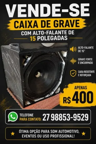 Caixa de grave com alto-falante de 15 polegadas <br>Valor r$ 400