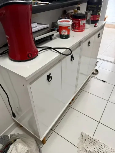 Armário baixo branco 2 portas (2 unidades)
