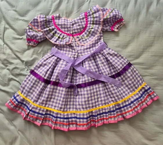 Vestido festa junina infantil lilás