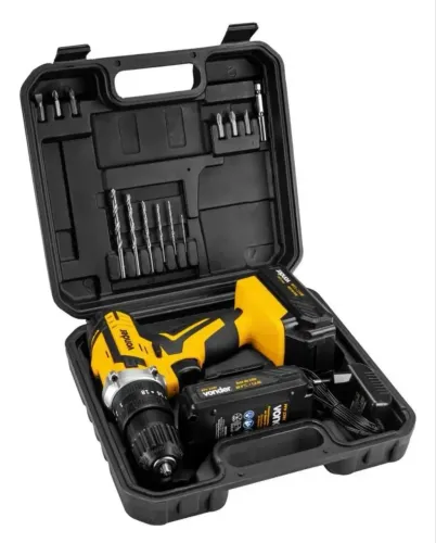 Parafusadeira Furadeira De Impacto 2 Baterias 20v Fonte Carregamento Bivolt Pfv238i Vonder