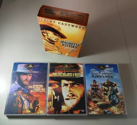 Box DVD Clint Eastwood - Spaghetti Western (Três homens em conflito, Por uns dólares a +)