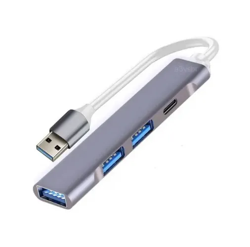 Hub slim com 4 saidas usb 2.0 3.0 e tipo-c