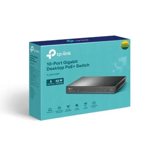 Switch POE 10 Portas Tp-link TL-Sg1210P 8 POE 63w Gigabit | Novo | Garantia - Nexo Store