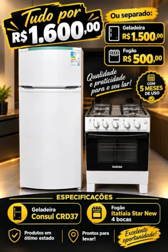 Geladeira consul e fogão Itatiaia
