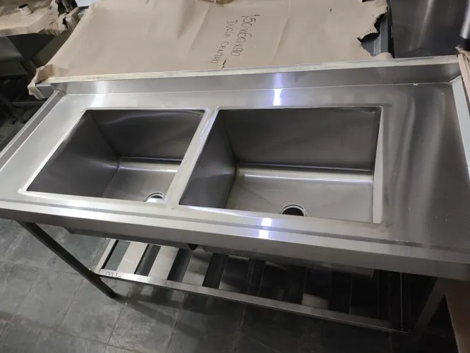 Pia industrial de inox 1,50x70 nova