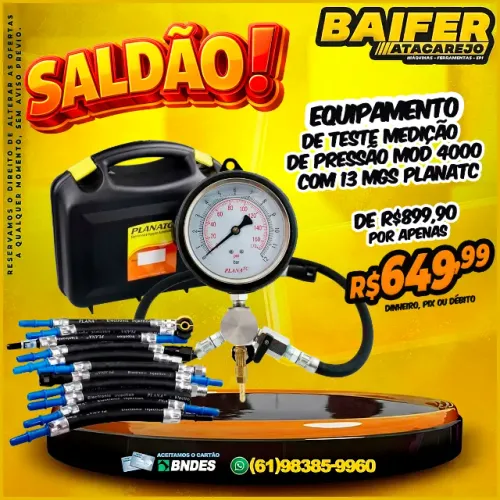 Equipamento de Teste Medição de Pressão Mod 4000 Com 13 Mgs Planatc