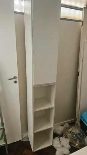 Armário Branco longo em MDF multi-uso para cozinha ou banheiro