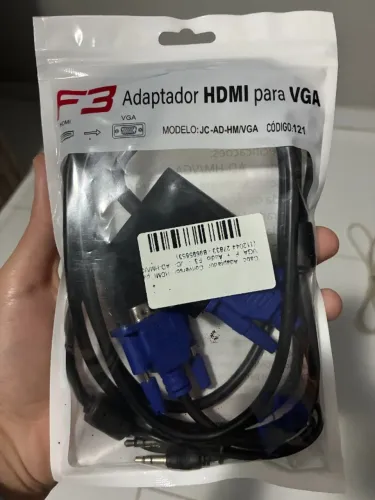 Adaptador HDMI para VGA + Cabo VGA + Cabo P2
