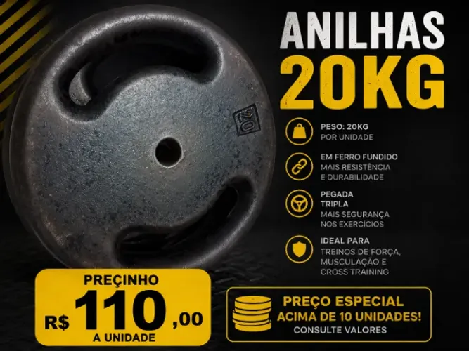 ANILHAS 20KG - FERRO FUNDIDO