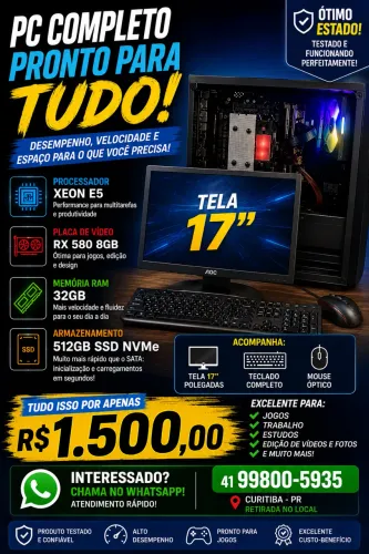 VENDO UM COMPUTADOR COMPLETO PARA JOGOS 