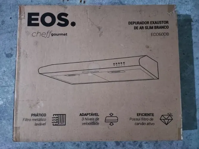 Depurador e Exaustor de Parede EOS 60cm Cheff Gourmet Slim Branco ECO60DB 110V