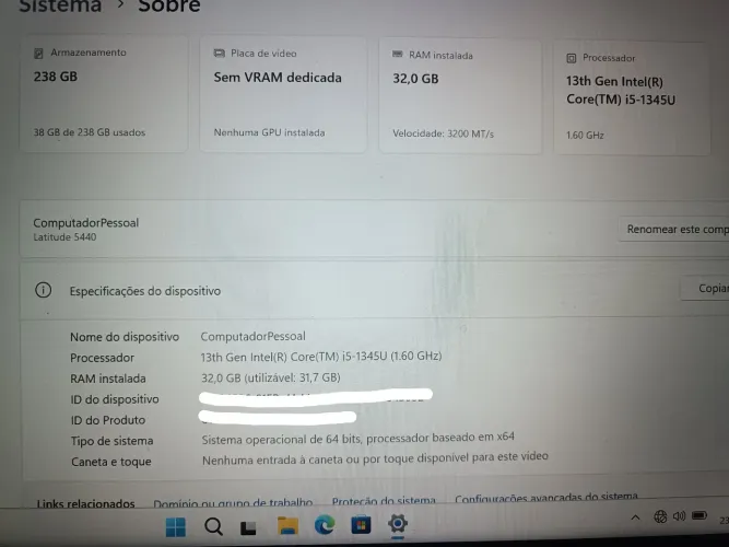 Dell Latitude 5440 i5 - 13 gen - ram 32gb - ssd 256gb