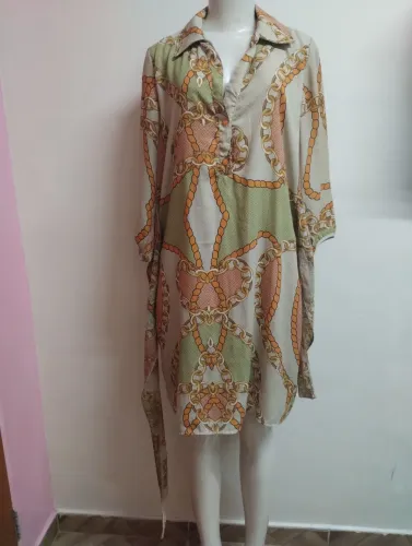 Vestido chemise estampado M