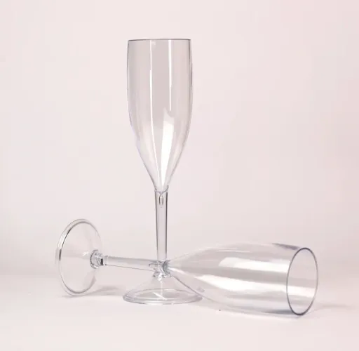 Taças para champanhe de acrílico transparente 