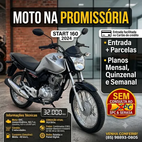 Moto Start 160 2024 na Promissória 
