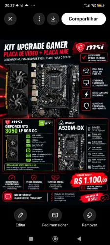 Vendo kit placa mãe e placa de vídeo