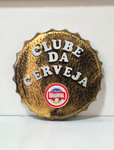 Quadro Decorativo Brahma Clube da Cerveja 35cm para Bar e Área Gourmet