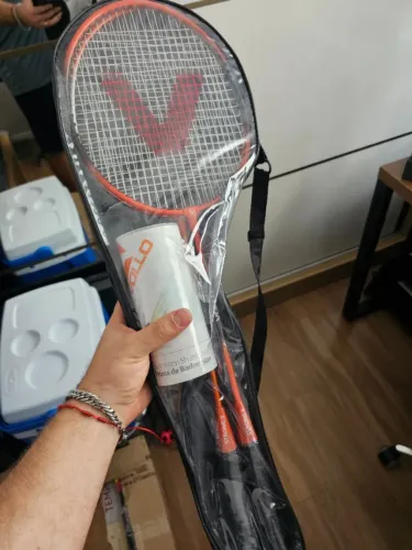 Kit Badminton 2 Raquetes 3 Petecas E Bolsa Vollo