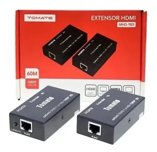 Extensor HDMI via Cabo de Rede até 60 Metros