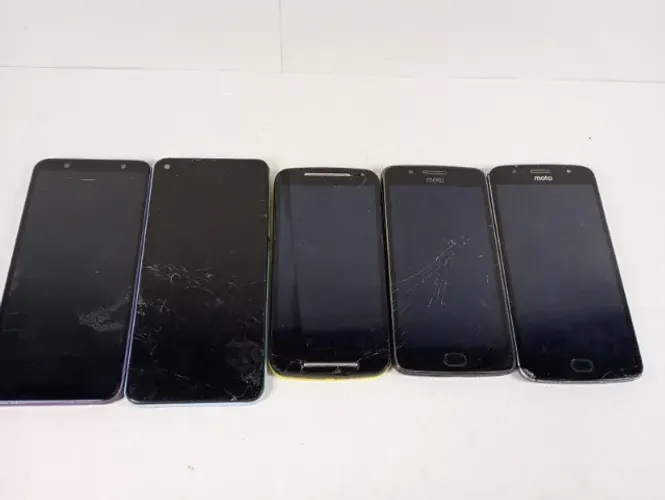 Lote 5 Celulares Sucata Redmi Note 9 Galaxy J8 Moto G Pecas