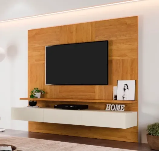 Painel Organizador Napoli Mosaico Naturale para TV