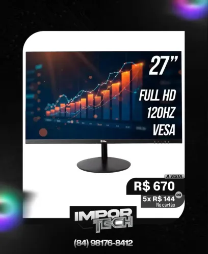 Monitor Safe Gamer ProWork 27" FHD 120Hz HDMI, VGA. @importech_084