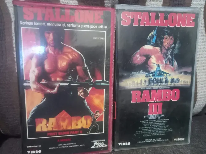 Fita VHS Filme Rambo 2 e 3 - raro