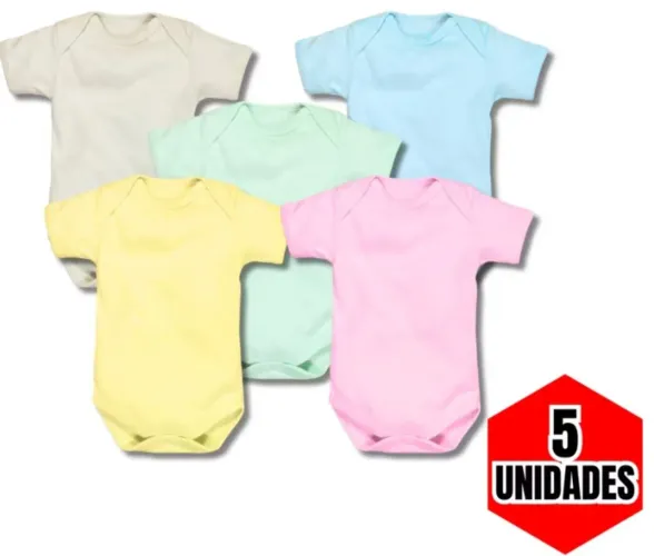 Kit de 5 Body Manga Curta Lisa