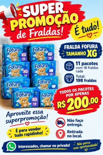 Vendas de fralda no precinho