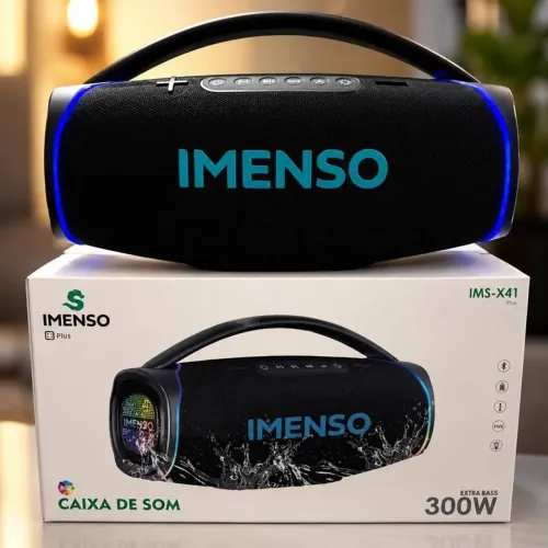 CAIXA DE SOM GRANDE BLUETOOTH 300W IMENSO X41 A LANÇAMENTO