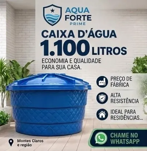 Caixa d'Água 1100 Litros Nova Reforçada - Entrega Montes Claros e Região