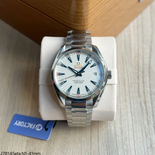 Relógio Ômega aquaterra branco  - ETA S/C - PULSEIRA PRATA /FUNDO    BRANCO