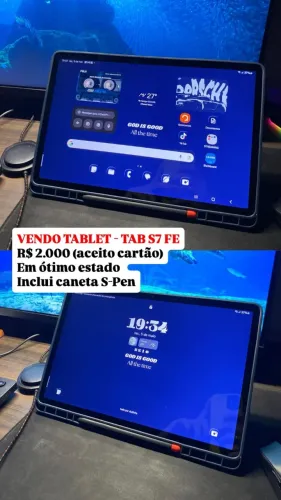 Tablet Samsung S7 FE com 2 canetas S-PEN