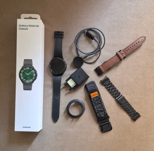 Samsung Galaxy Watch 6 Classic 47mm Preto + Película, Case e 3 Pulseiras