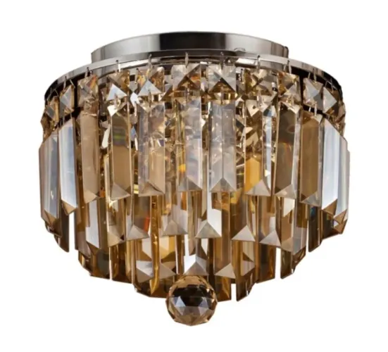 Lustre plafon cristais ambar k9 hevvy HU1100A para 4 lampadas g9