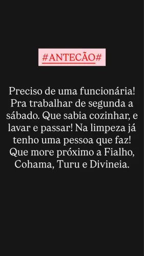 Preciso De uma Doméstica 