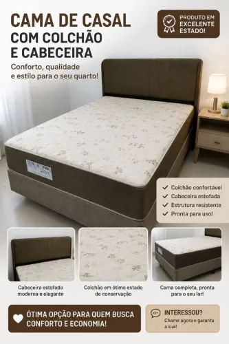 Cama de Casal Box com Cabeceira