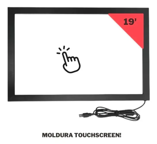 Tela Moldura Touch Capacitiva P/ Monitor 19' 10 Toques 16:9