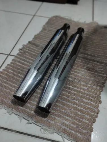 Par Ponteira Escape Detal Harley Softail Fat Boy original 