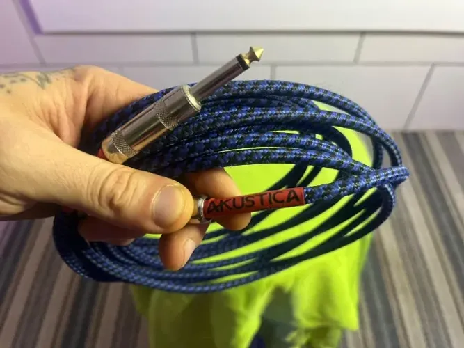Cabo P10 x P10 Akustica Trançado para Guitarra, Baixo e Violão