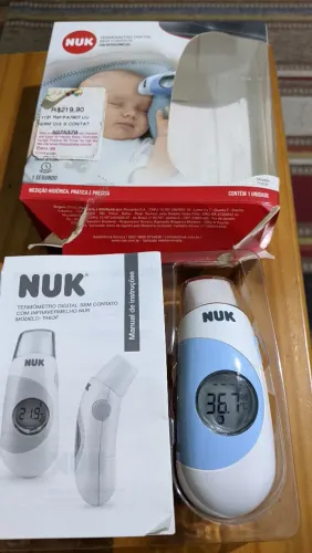 Termômetro NUK na caixa. Aceito oferta. Medição sem precisar contato.