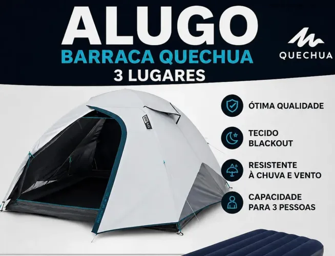 Aluguel de barraca de acampar com colchão inflável