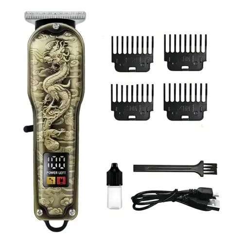 Máquina de Cortar Cabelo e Acabamento com Potência de 5W e Visor Led Tomate